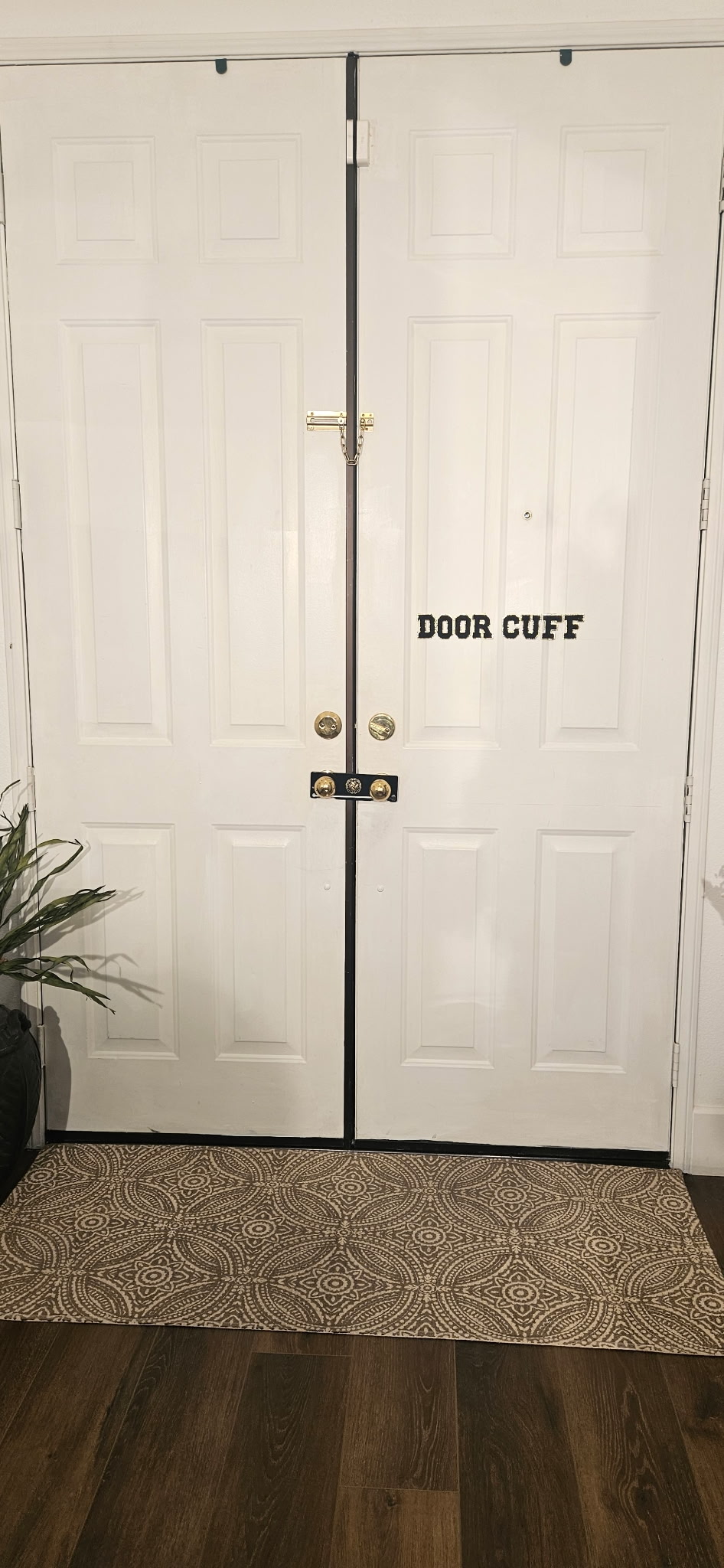 Home Security Door Cuff fully installed