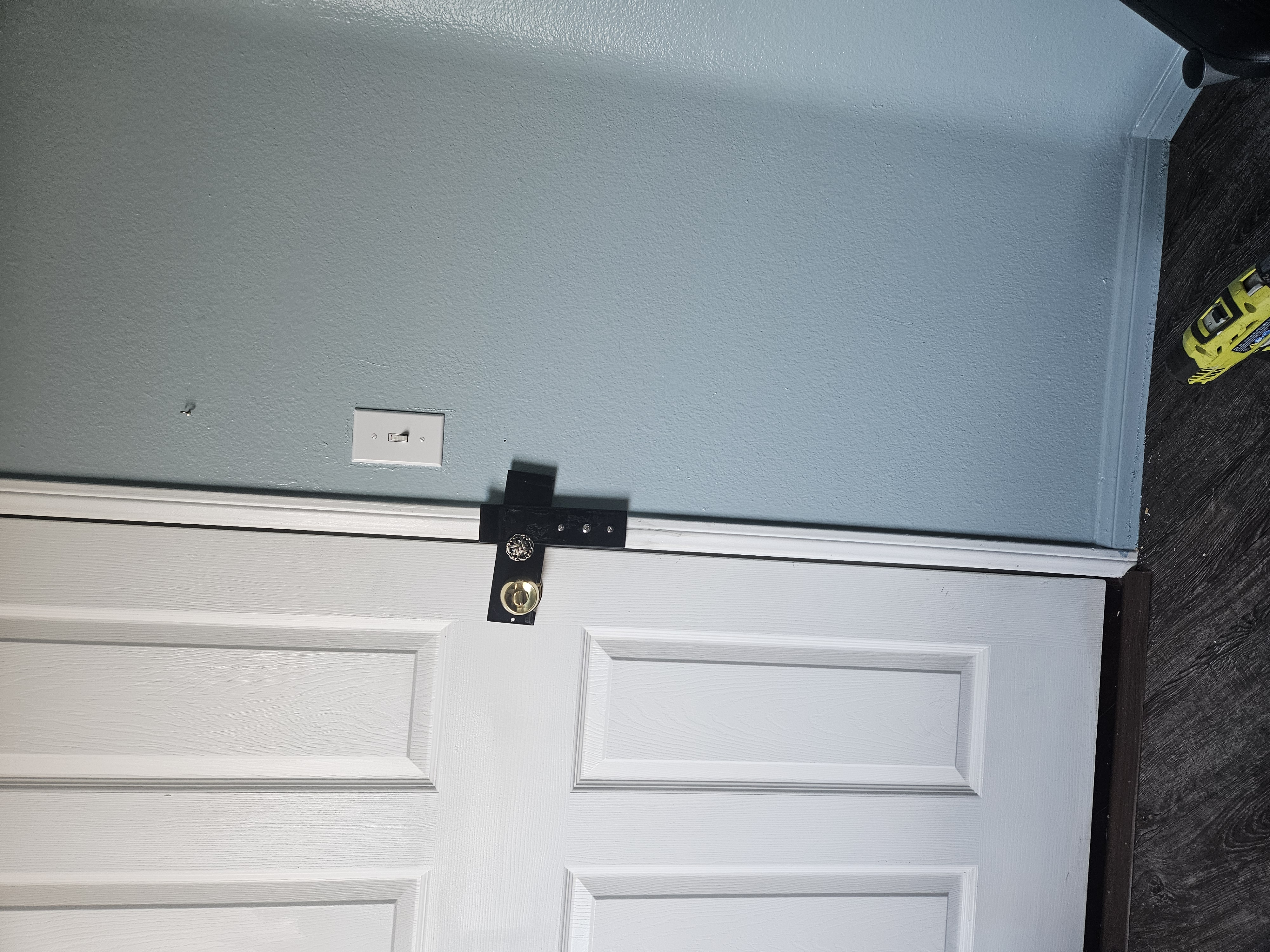 Single Home Security Door Cuff installed